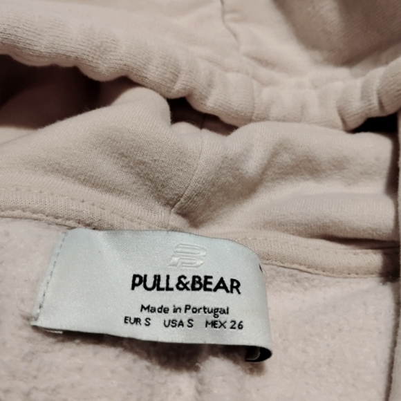 Pull&Bear | Pastel Pink Hoodie with PalmTree Streetwear Malibu Vibes | Size SM - Picture 4 of 11